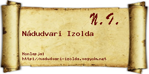 Nádudvari Izolda névjegykártya